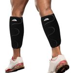 supregear Calf Support Brace, 2 Pack Shin Splint Compression Men Women Adjustable Calf Wrap Sleeve for Muscle Swelling Pain Relief Hiking Training Comfortable Breathable Calf Support, Black