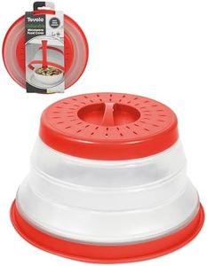 Tovolo Small Collapsible Microwave Cover, Lid for Reheating Food, Meal Prep Kitchen Gadget, No Mess Folding Bowl Cover Kitchen Tool, Candy Apple Red
