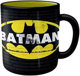 DC Comics Silver Buffalo BN112934 Batman Grimey Logo Jumbo Ceramic Mug, 20-Ounces