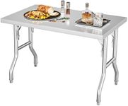 YITAHOME 48" X 24" Stainless Steel Folding Table, NSF Folding Commercial Prep Table, Foldable Stainless Steel Work Table for Home Kitchen Restaurant Garage Warehouse Outdoor