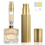 JOOMOKO Perfume Atomiser, Perfume Travel Bottle, 10ML Refillable Perfume Bottle Portable Perfume Dispenser Empty Perfume Spray Bottle Easy to Refill Perfume Atomiser for Women Men (GOLD)