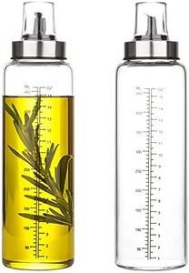 hotder Lot de 2 bouteilles d'huile de cuisson avec goutseurs, 500 ml en verre – Goulot large, facile à remplir et à nettoyer, distributeur d'huile anti-fuite pour cuisine d'huile d'olive/vinaigre