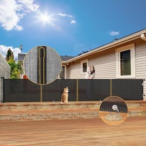 Barriere de Securite Enfant - 3M/5M x 89CM Rétractable Barriere de Securite Chien Large Barriere de Securite Enroulable pour Escaliers, Couloirs, Intérieurs et Extérieurs (5M/ 200 inch)