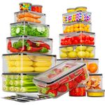 36 PCS Food Storage Containers with Lids(18 Meal Prep Containers with 18 Lids) - BPA Free Plastic Storage Containers Set, Airtight Kitchen Storage Containers with Free Labels & Marker