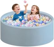 Zedachica Ball Pit for Toddlers 47.24''x15.75'' Baby Ball Pit Soft Foam Ball Pits Round Lagre Kids Ball Pits Indoor Kids Play Ball Pool Ideal Gift for Children (Lightblue, NO Balls)