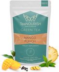 TeaNOURISH Mango Punch Green Tea | Darjeeling Loose Tea | Delicious Fruit Infusion | Real Mango | NATURAL INGREDIENTS | Brew Hot or Iced Tea - 100g