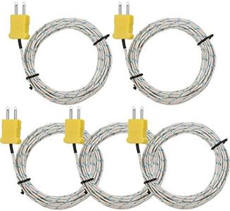 5 Pieces 3 Meters K Type Mini-Connector Thermocouple Temperature Probe Sensor K Type Thermocouple Wire Temperature Sensing Line Measure Range -50 to 400 Celsius, Compatible with TM902C/ TES1310