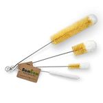 Bambaw Bottle Cleaner Brush Set | 3 Cleaning Brushes | Bottle Brush Cleaner Set | Water Bottle Brush | Bottle Scrubber | Small & Long Bottle Brush for Glass - Soft Cotton Tip to Prevent Scratches