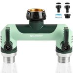 Landrip Garden Hose Splitter 2 Way, Hose Tap Splitter with Full Flow Heavy Duty,3/4 Inch Outdoor Faucet Splitter, Hose connector with 2 Individual Valves for Garden Faucet