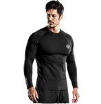 NEVER QUIT Compression Swimming Regular Fit T Shirt Full Sleevs For Men (2XL, Black)