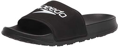 Speedo Unisex Sandal Deck Slide, Black/White, Numeric_11 US Women