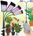 Everlasting Comfort Grow Lights for Indoor Plants Full Spectrum - LED Grow Light (4 Lamps), 3-18 Hour Timer, Adjustable 63" Tripod, Indoor Grow Lights for House Plants, Plant Light for Seed Starting