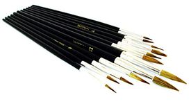 Toolzone 12 Piece Pointed Artist Brush Set