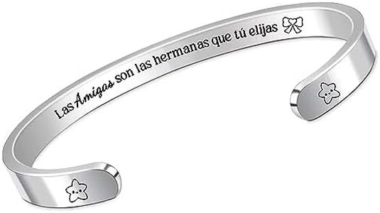 HZBLAZ Amiga Aprecia Amistad Puño Pulseras Citas Grabado Cumpleaños Regalos Mujeres Ir a la Universidad Distancia Recuerdo Acompañar Mejor Amiga Joyería Las Amigas son las Hermanas que Tú Elijas