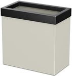 Gatco 1939MX Modern Rectangle Waste Basket, Matte Pearl and Matte Black Combo / 11.25" H Open Top Stainless Steel Trash Can with Removable Lid, 12 Liter Capacity