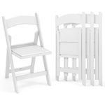 Giantex Folding Chairs with Padded Seat, All-Weather Resin Frame, 1100 Lbs Static Capacity, Lightweight Commercial Seat for Office, Wedding, Party, Picnic, Indoor and Outdoor Events (White, 4 Pack)