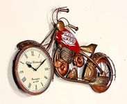 Universal Art Wall Mount Bullet Bike Clock Wall Hanging/Wall Sculpture, Metal Decorative Art, Wall Decore for Home, Office & Cafe | Ideal Gift for Kids Bedroom