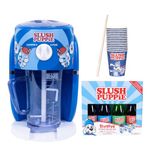 Official SLUSH PUPPiE Machine Bundle. Includes 4 x 180ml Syrups, Raspberry, Red Cherry, Cola, Lemon & Lime Flavours & 20 Slush Puppie Cups & Straws. Officially Licensed SLUSH PUPPiE Merchandise