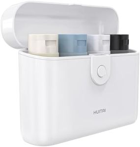 HUITAI Travel Bottles with Case,Travel Size Toiletries,Tsa Approved Travel Containers,Press to Unlock The Case, Compact and Leak-Proof,Cruise Ship and Travel Essentials(White)