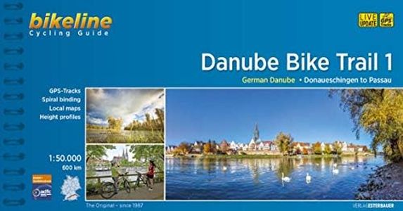 Cycling Guide Danube Bike Trail 1: Part 1: German Danube. From Donaueschingen to Passau. 1:50.000, 600 km