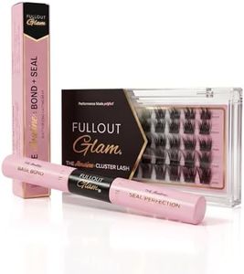 Full Out Glam Icon Lash Clusters DIY Eyelash Extension Kit | Wispy Natural Individual Lashes Clusters with Glue | Long-Lasting Cluster Lashes | 8-14MM False Eyelashes Extensions Set