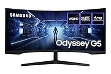 Samsung Odyssey G5 LC34G55TWWRXXU 34" 1000R Curved Gaming Monitor - 165Hz, 1ms, 1440p WQHD, Freesync Premium, HDR10, HDMI, Displayport