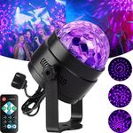 Heroplus Black Lights for Glow Party Large Space, 6W UV Black Disco Ball Strobe Lights for Dark Party Sound Activated with Remote Control for Christmas New Year Birthday Party Home Decoration 1PC