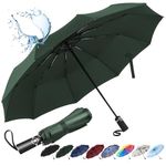 inaWarm Travel Umbrella, Strong Large Umbrellas Automatic Open Close, Folding Umbrella with 10 Ribs and Teflon Coating, Portable Umbrella Rain Resistant for Men Women