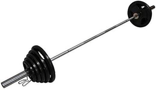 Total 96kg - 220cm Olympic Barbell Bar Weight Set - 80 kg Weight Plates - Weight Training Exercise Workout Fitness Gym Strength