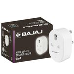 Bajaj AWE Wi-Fi Smart Plug 16A | 2 Star Rated | Energy Efficient | Over Charge Protection | Energy Consumption Monitoring & User Friendly | 6 Months Warranty (Pack Of 1, White)