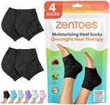 ZenToes Moisturizing Sleep Socks with Vitamin E, Olive Oil and Jojoba Seed Oil to Soften and Hydrate Dry Cracked Heels (Fuzzy Black, Wide Width)