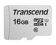 Transcend 16GB microSDHC 300S Memory Card with Adapter, Class 10, U1, 95MB/s Eco Packaging