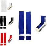 The Grip Sock Soccer Socks, Soccer Socks Men, Anti Slip Soccer Socks, Grip Socks, Shin Guard sleeves, Shin Guard Straps, Blue, One Size