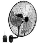 HOMFME 20 Inch 51 cm Wall Mount Fan, 120W Oscillating Cooling Fan with 3 Speeds, 30 Degree Adjustable Tilt Head, 85 Degree Oscillation, Metal Electric Fan Oscillating Wall Fan for Home Office Garage