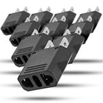 European Adapter 10 Pack, Fosmon Type C EU to USA & Canada Travel Adapter Plug, 2 Prong Universal Power Converter (Black)