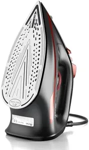 Sundu Steam Iron for Clothes with Rapid Heating Ceramic Coated Soleplate, 1500W with Precise Thermostat Dial, Self-Cleaning, Auto-Off, 350ml Water Tank for Home Clothes Ironing Use, Red