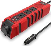 150W Car Power Inverter DC 12V to 110V AC Converter with 3 AC Outlets and 2 Quick Charger 2.4A USB Ports Cigarette Lighter Socket Charger Adapter