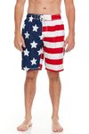 Kanu Surf Men's American Flag Swim Trunks, Flag, Large