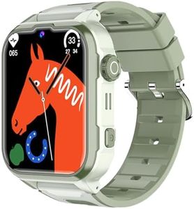 PunnkFunnk Newly Launched Safeguard 5G/4G Kids Smart Watch with SIM Calling, GPS Tracker, Video Call, SOS Alerts, Face Unlock, Games, IP67, 800mAh Battery, Voice Chat, Live Location(Olive Green)