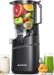 AMZCHEF Cold Press Juicers, 6.5" Self-Feeding Juicer Machines for Whole Vegetable & Fruit, Masticating Juice Easy to Clean, High Juice Yield, Large Auger, Triple Strainers Black