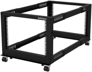 StarTech.com 8U 19" Open Frame Server Rack - Compact 4 Post Adjustable Depth (22-40") Mobile - Free Standing Network/Computer Equipment Data Rack - Dell PowerEdge HP ProLiant ThinkServer (4POSTRACK8U)