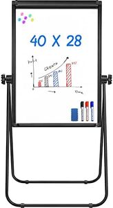 Stand White Board - 40x28 Magnetic Dry Erase Board Flipchart Board Double Sided Easel Board Portable Whiteboard