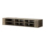 South Shore Furniture City Life Wall Mounted Media Console, 66-Inch, Weathered Oak