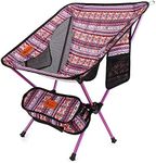 Moon Lence Outdoor Chair, Camping Chair, Compact, Foldable, Ultra Lightweight, Storage Bag, Hiking, Load Capacity 330.7 lbs (150 kg), Purple