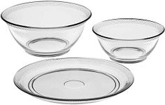 Anchor Hocking Bowls & Platter Hobnail Serving Dishes, 3 Piece Set, Dishwasher Safe Glass