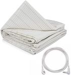 76x80 Inch Grounding King Sheet with Grounding Cord,Nature Cotton with Silver Fiber,Improve Sleep Natural Wellness.