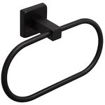 TocTen Towel Ring/Hand Towel Rack - Thicken SUS304 Stainless Steel Bathroom Hand Towel Holder Heavy Duty Unique Oval Hand Towel Hanger Wall Mounted for Bathroom Kitchen Sink (Matte Black)