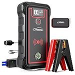 YABER Jump Starter Power Pack 5000A Peak,Car Battery Booster Jump Starter for All Gas/8.0L Diesel,Jump Starter with 10W Wireless Charger,LED Flashlight,USB-C Port,Digital Screen,Compass,Safety Hammer