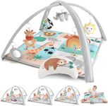 The Peanutshell 7 in 1 Baby Play Gym for Boys or Girls, Activity Center, Tummy Time Toys, Play Mat for Babies 0-6 Months, Newborn Essentials, Playmate for Baby, Safari Animals