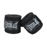 Everlast Core 120” Hand Wraps - Breathable Polyester-Cotton, Hook & Loop Closure, Wrist & Knuckle Protection, Wear Under Boxing or Training Gloves - Great for Combat Sports - Black